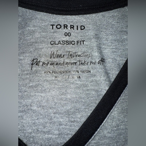 Torrid Black and Gray Long Sleeve Tee - Picture 2 of 2